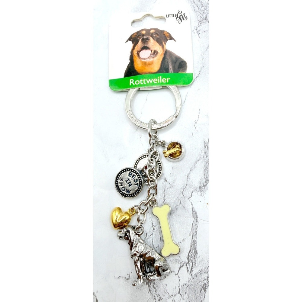 Little Gifts Rottweiler Dog Charm Keychain Bag Charm New